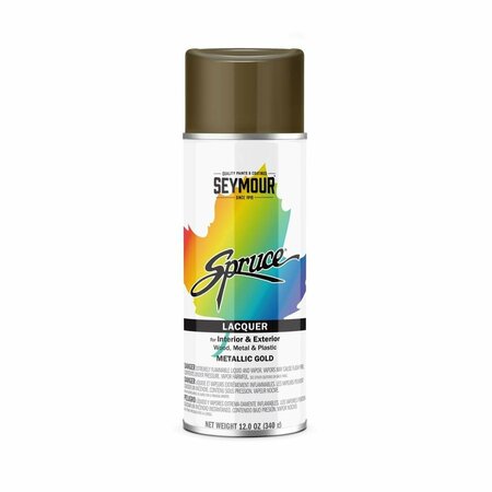 SEYMOUR OF SYCAMORE 12 oz Spruce Metallic Spray Paint, Gold SEY-98-5